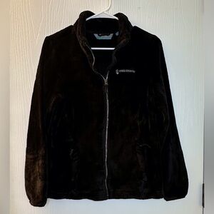 Free Country black long sleeve full zip fleece‎ jacket women’s medium pockets